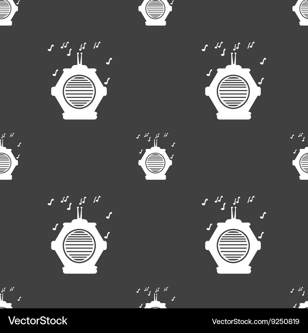 Old analog radio icon sign seamless pattern Vector Image