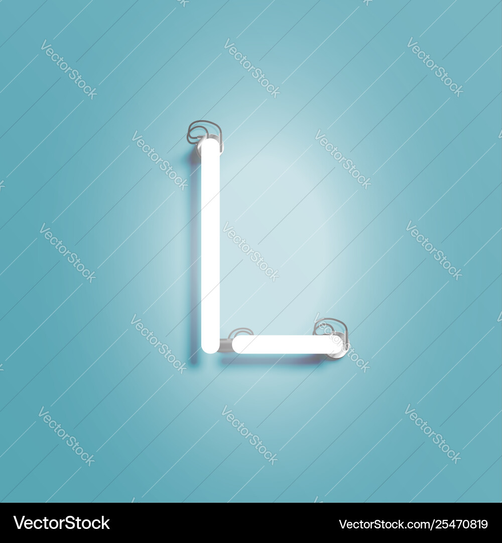 Realistic neon character from a font set Vector Image