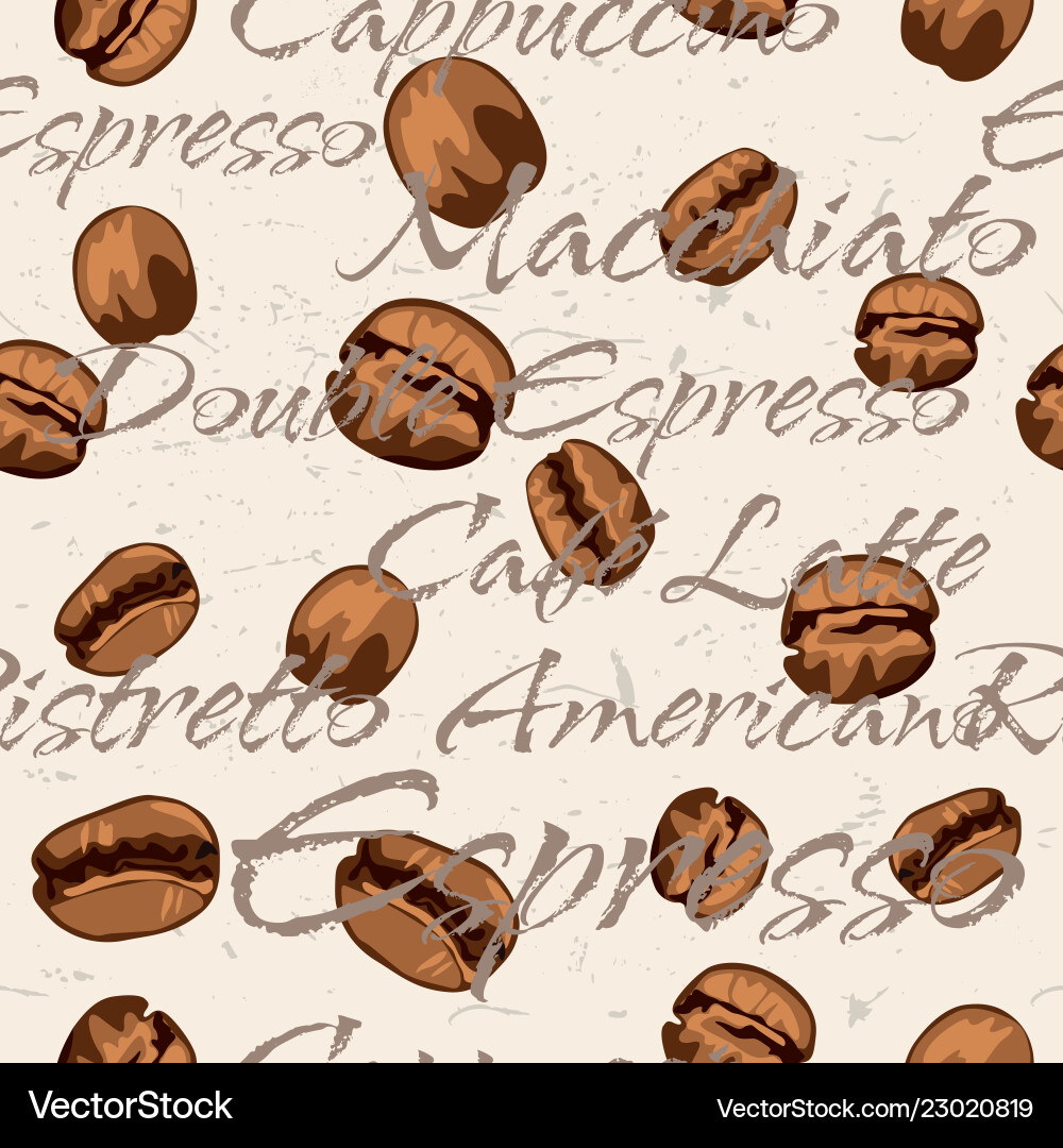 Seamless repeating coffee bean pattern Vector Image