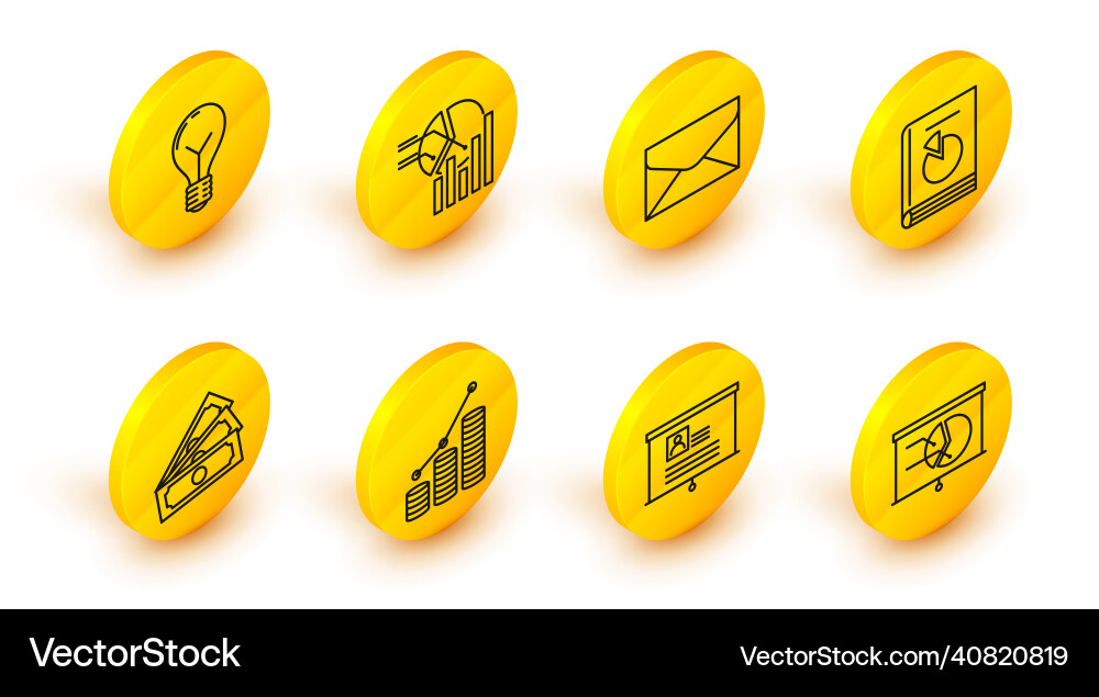 Set line board with graph chart resume pie Set line board with graph chart resume pie vector image