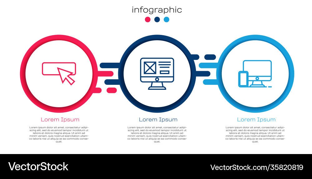 Set line ui or ux design and monitor mobile Set line ui or ux design and monitor mobile vector image