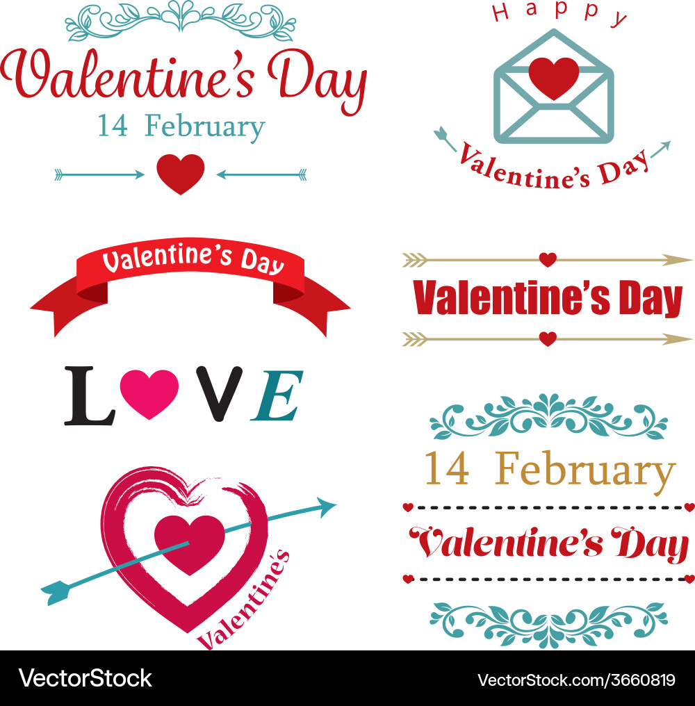 Valentine's Day Decorative Elements vector image