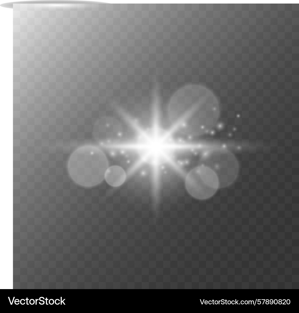 A luminous star with bokeh effect on transparent A luminous star with bokeh effect on transparent vector image