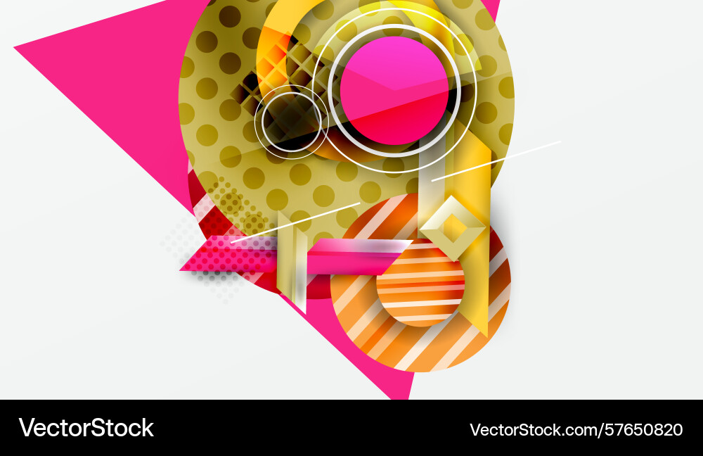 Abstract composition geometric shapes overlap Vector Image