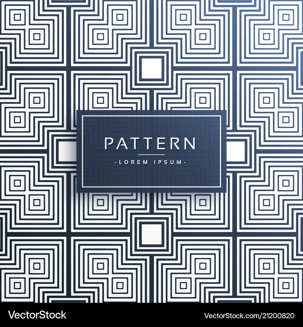 Abstract square style lines pattern background vector image