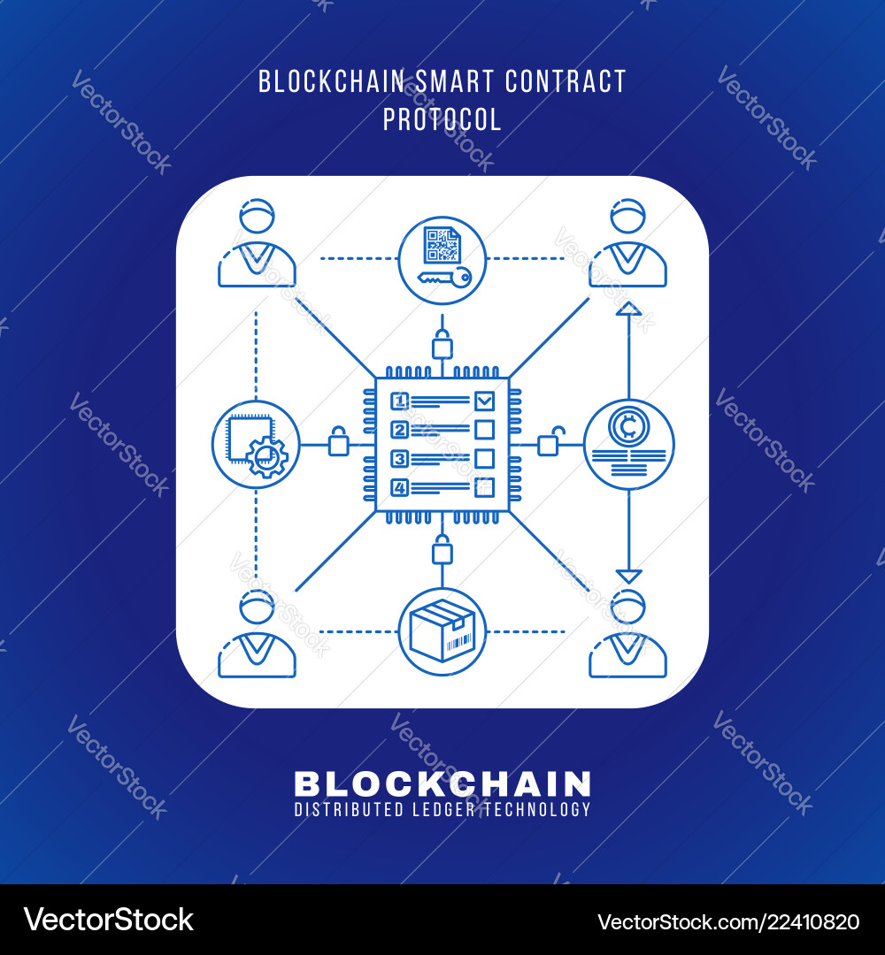 Blockchain distributed ledger technology Vector Image