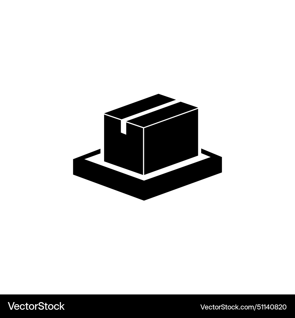 Box on storage scale filled outline icon logistic Box on storage scale filled outline icon logistic Vector Image
