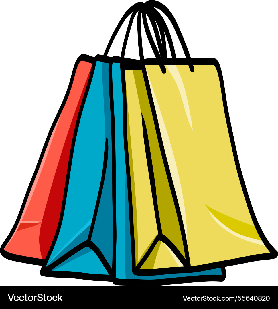 Bunte Goodie Taschen Shopping Geschenk Design Bunte Goodie Taschen Shopping Geschenk Design vektorbild
