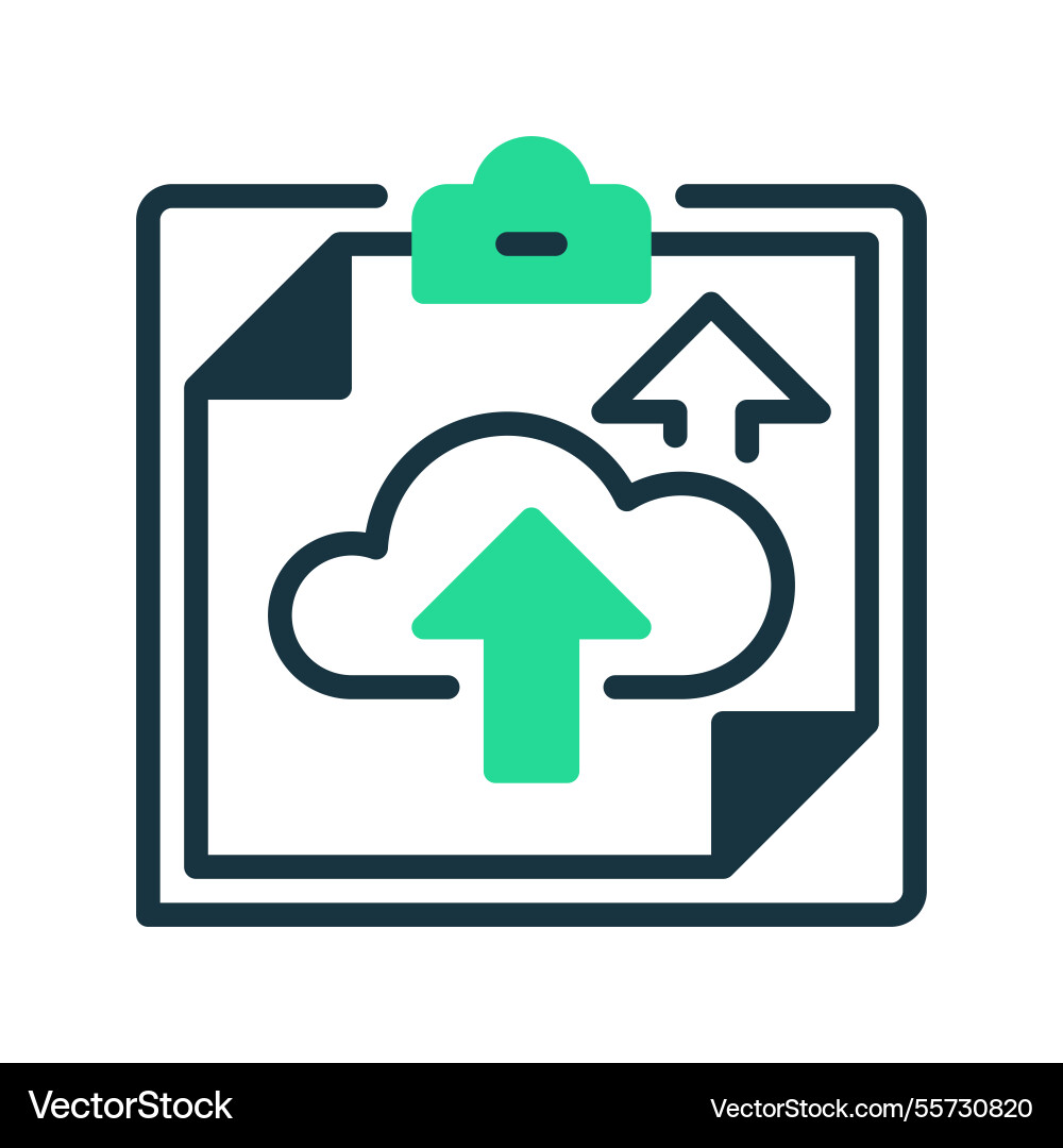 Clipboard with cloud upload line icon universal Clipboard with cloud upload line icon universal vector image