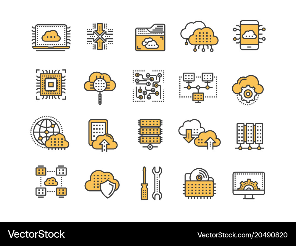 Cloud Computing Icons vector image