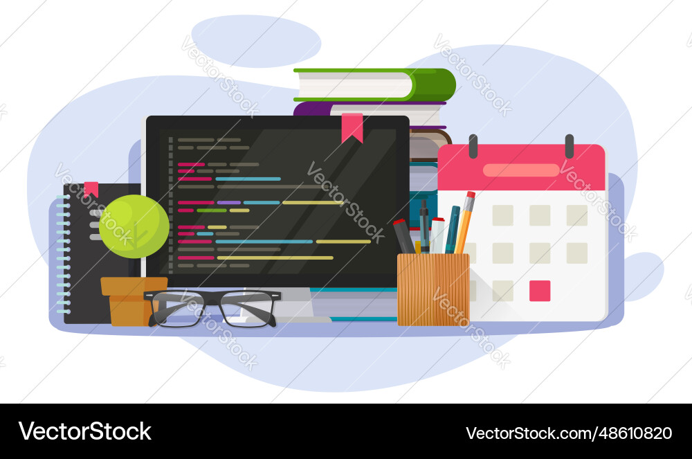 Code programming learning school course online Code programming learning school course online vector image
