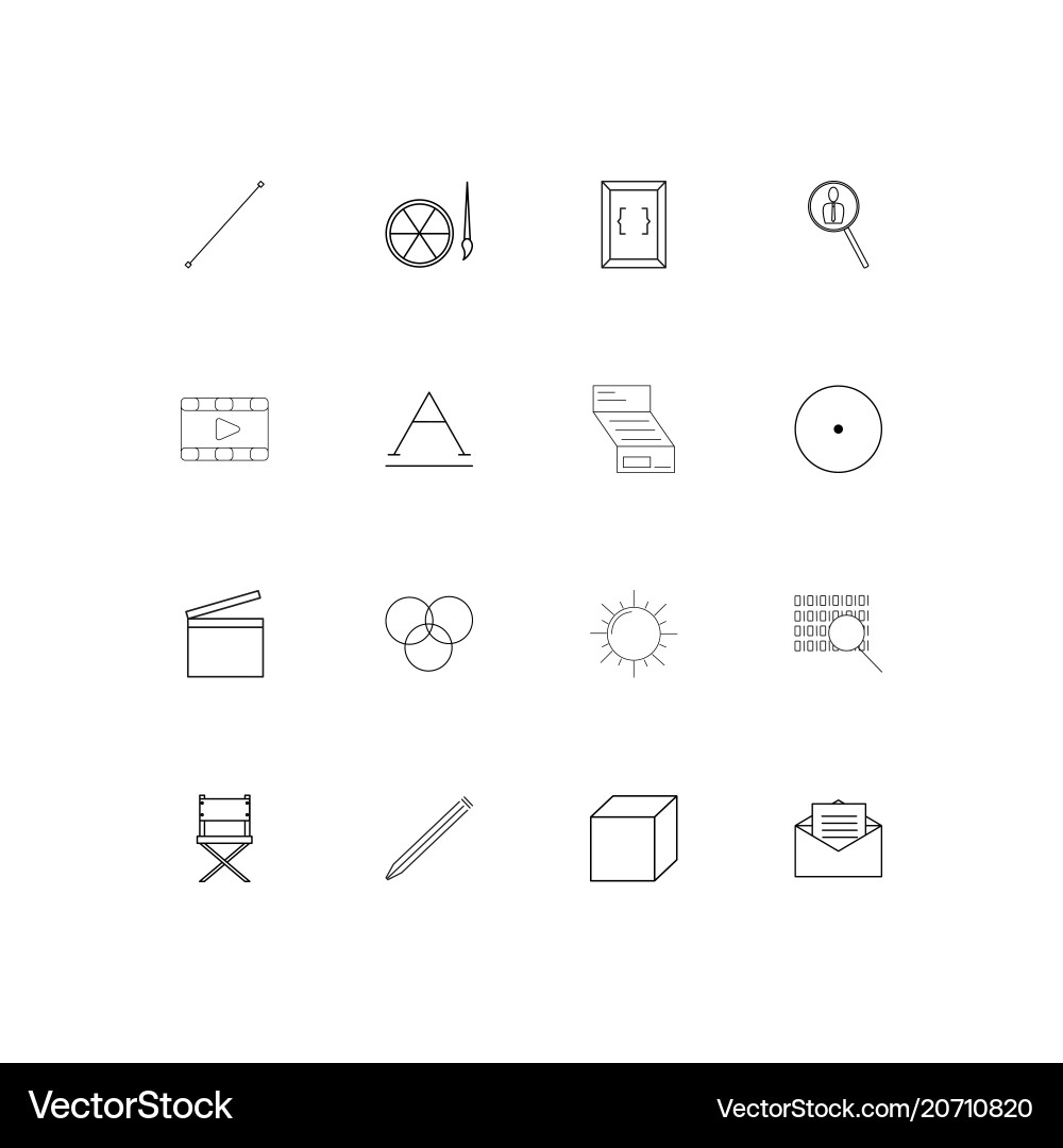 Creative process and design simple linear icons vector image