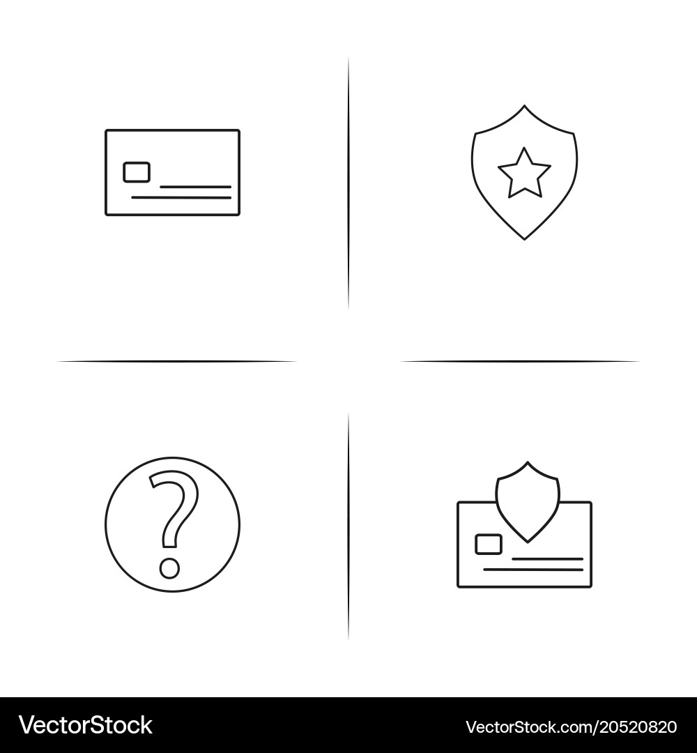 Cyber security simple linear icons set outlined vector image