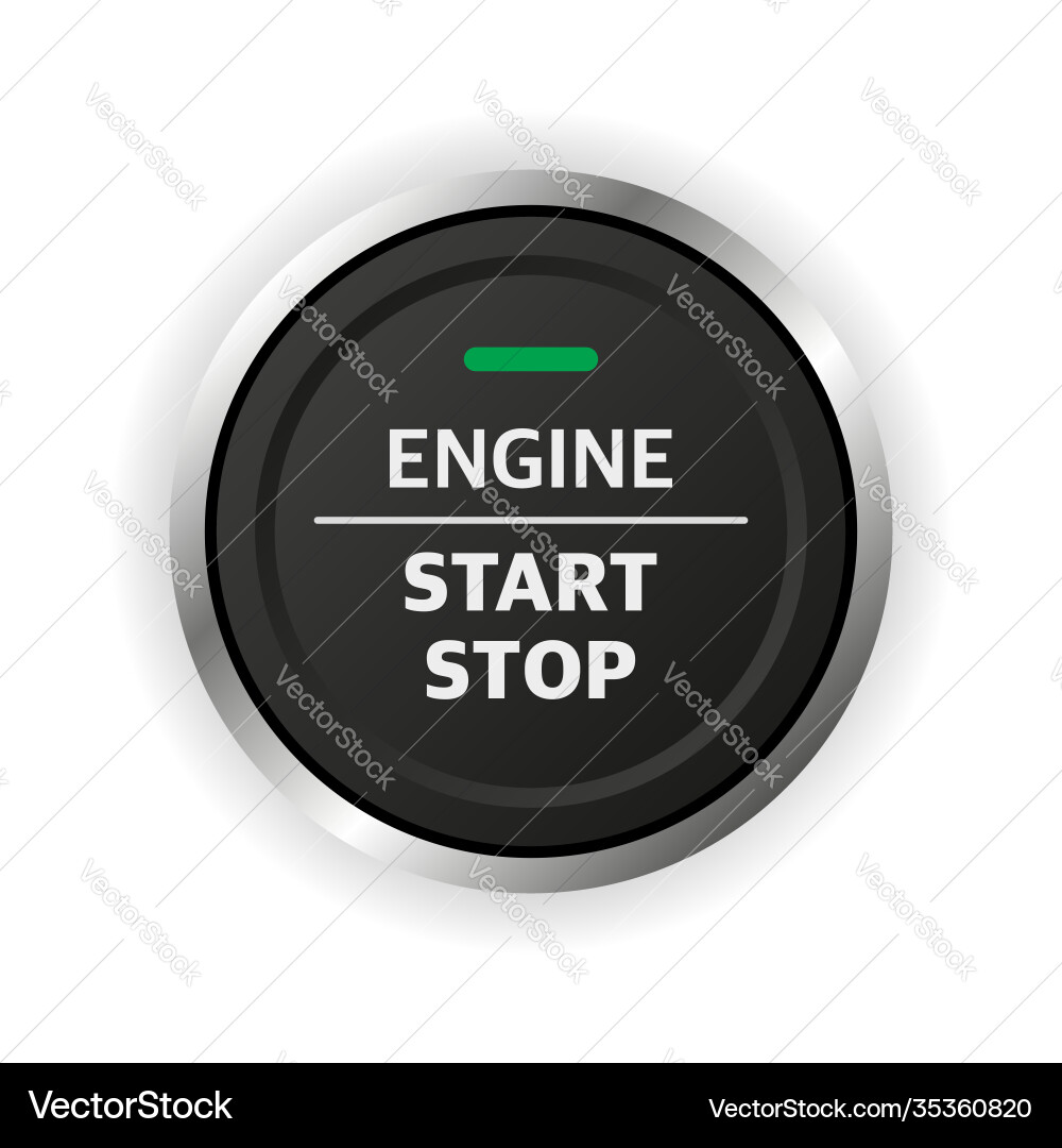 Engine start stop button car dashboard element Engine start stop button car dashboard element Vector Image