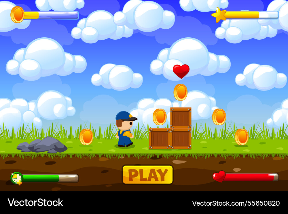 Game assets contains ground tiles and many items Game assets contains ground tiles and many items vector image