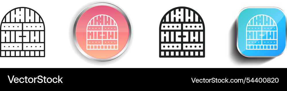 Gate icon thin linear regular and button style vector image