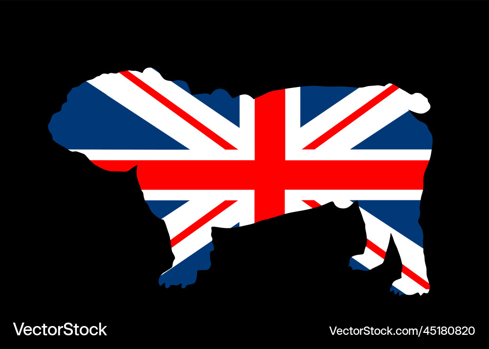 Great britain flag english bulldog national animal Great britain flag english bulldog national animal vector image
