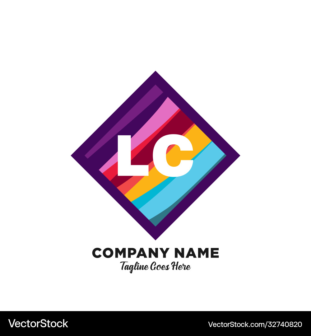 Lc initial logo with colorful template Vector Image