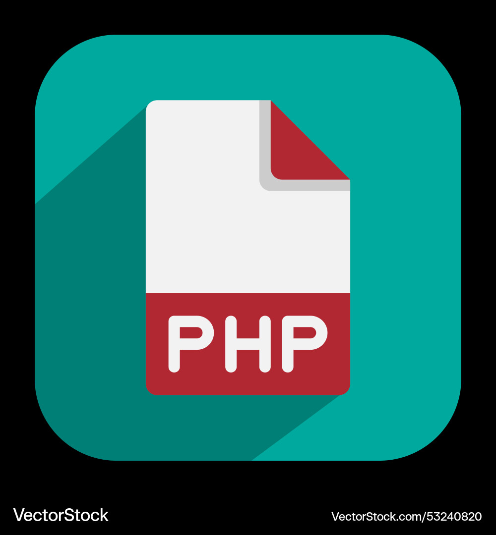 Php document flat icons extension file type Php document flat icons extension file type vector image