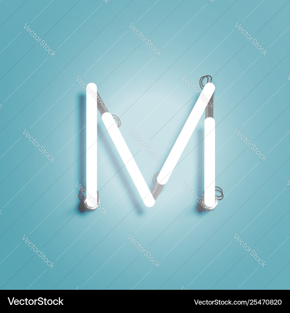 Realistic neon character from a font set Vector Image