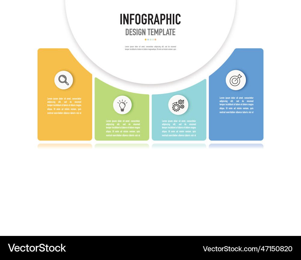 Rectangular and semicircular infographic Rectangular and semicircular infographic Vector Image