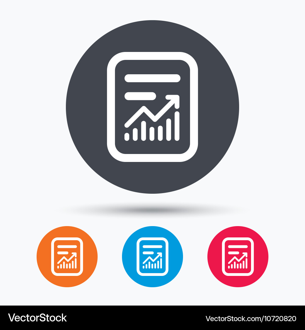 Report file icon document page with statistics Vector Image
