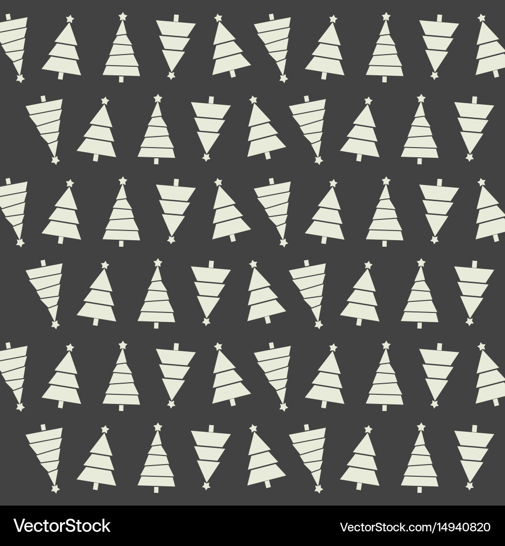Seamless pattern with christmas trees and snows Vector Image