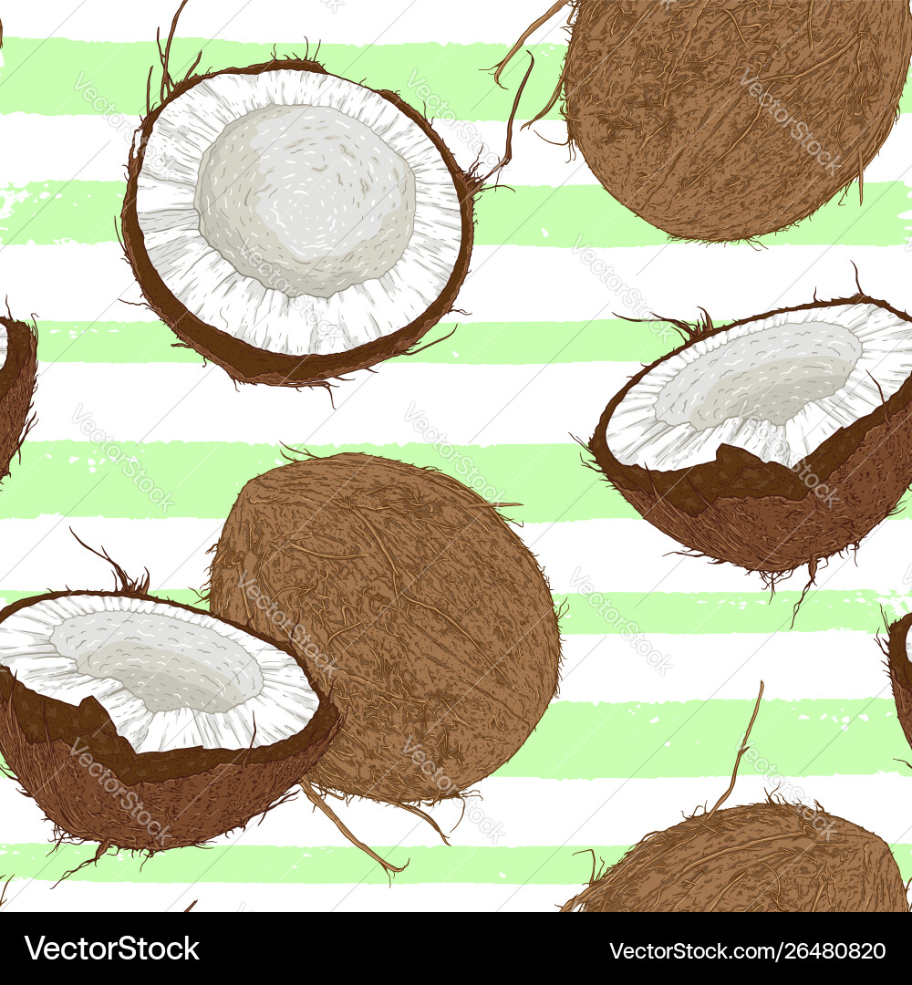 Seamless pattern with coconuts Vector Image