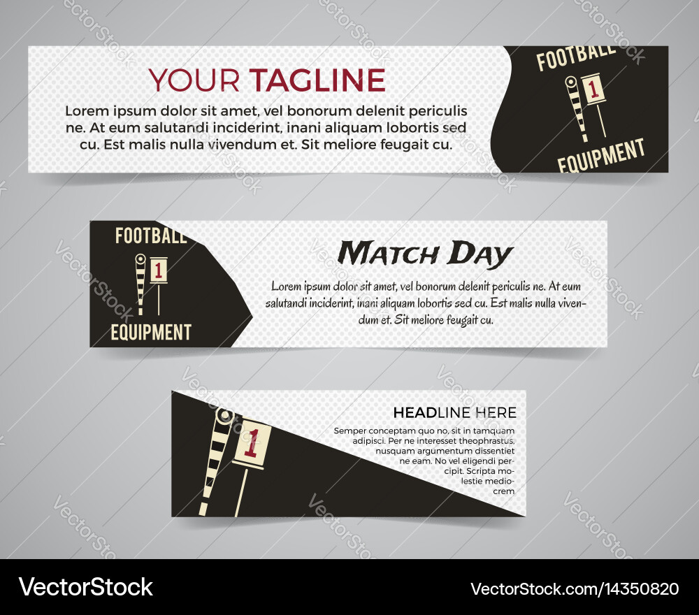 Set american football banner template vector image