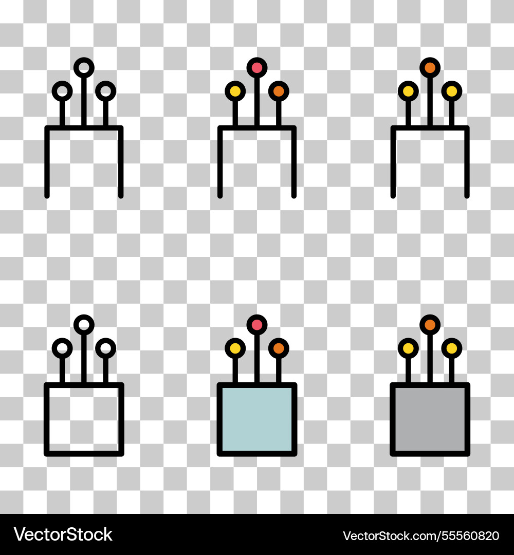Set of optical cable icon technology information Vector Image