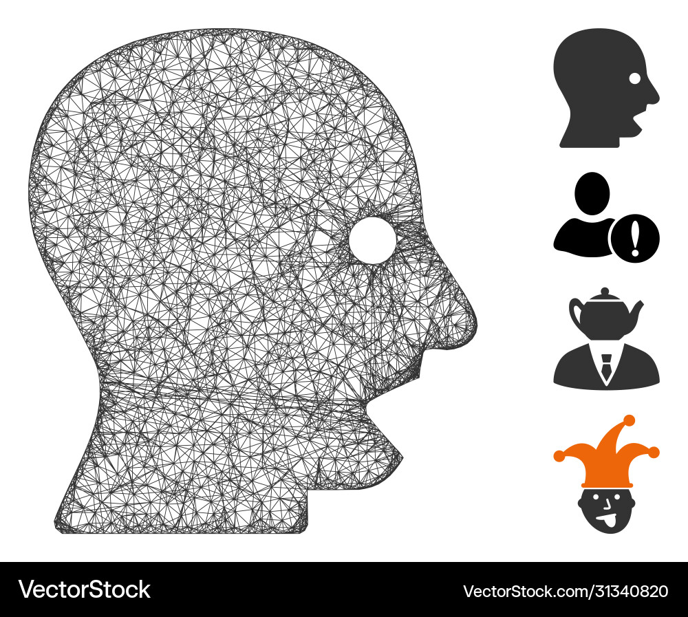 Shouting head web mesh Shouting head web mesh vector image