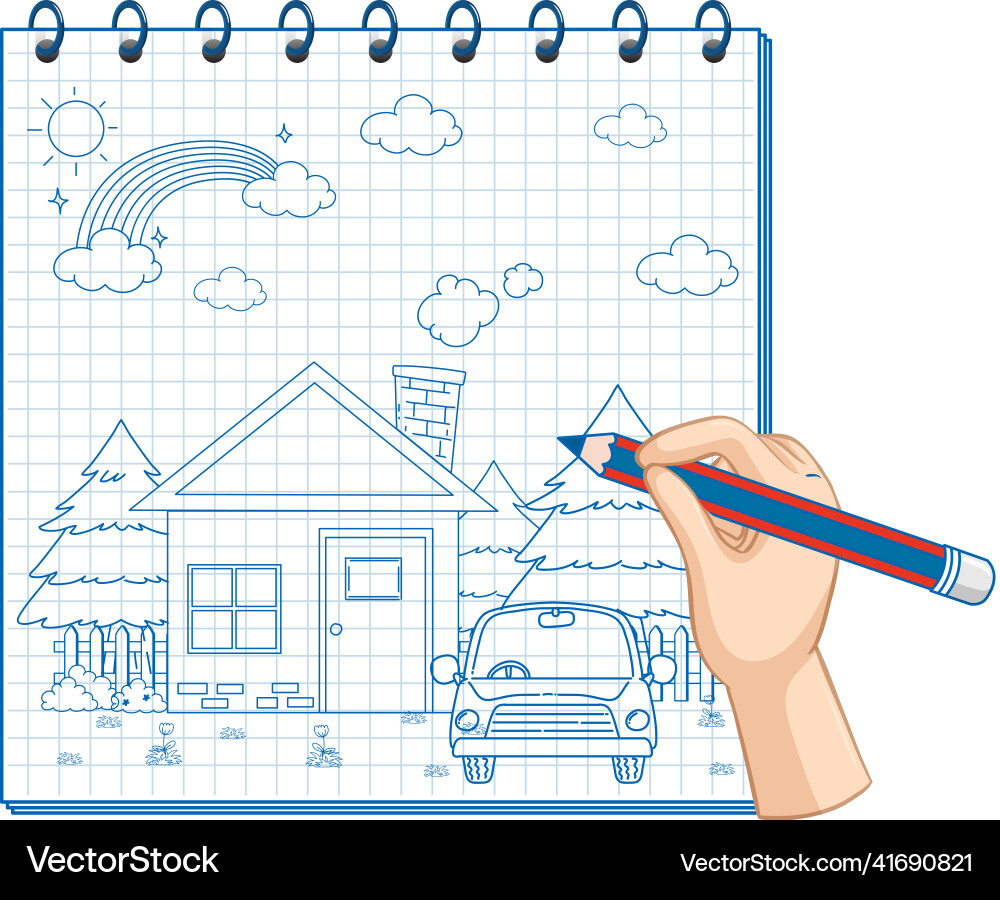 A notebook with doodle sketch design A notebook with doodle sketch design vector image