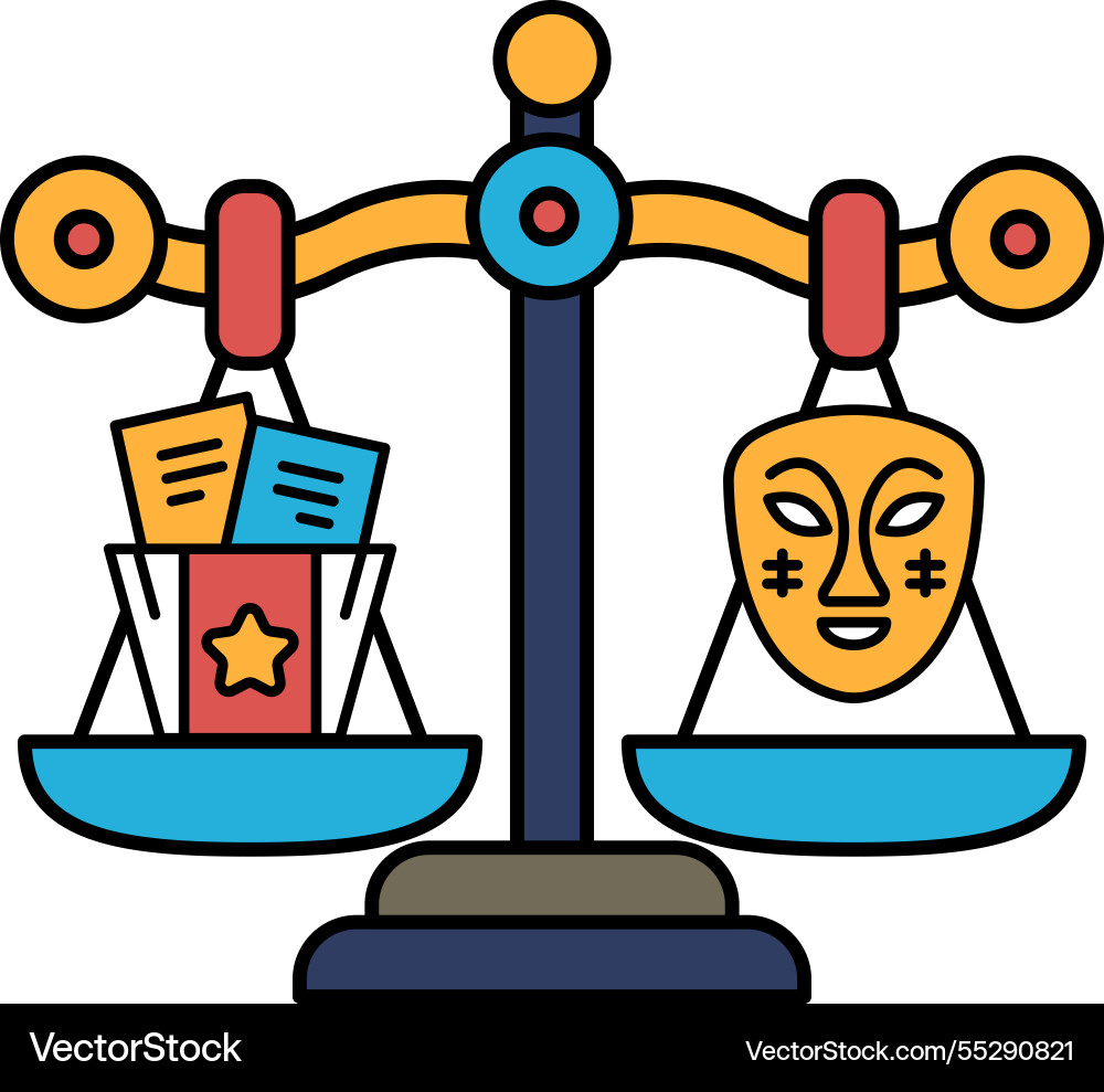 A scale with mask on one side and stack A scale with mask on one side and stack Vector Image
