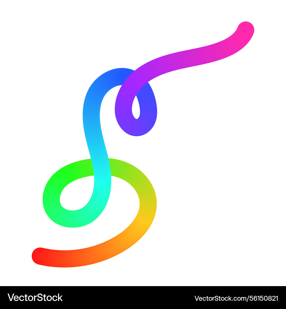 Abstract wavy lines with colorful gradient ribbon Abstract wavy lines with colorful gradient ribbon vector image