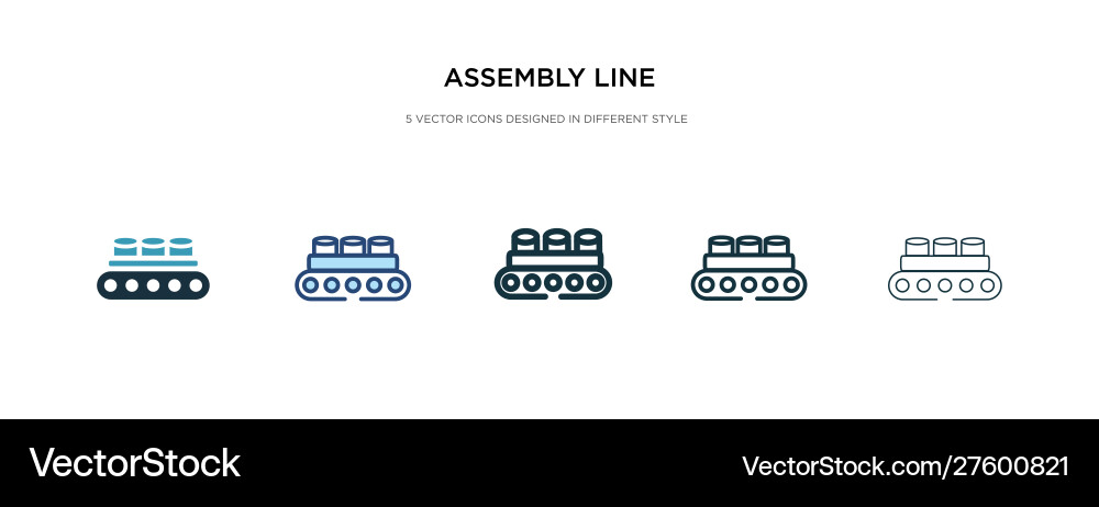 Assembly line icon in different style two Assembly line icon in different style two vector image