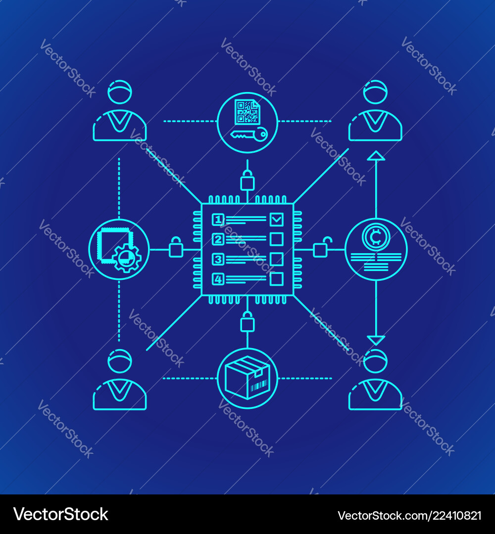 Blockchain Technology Concepts Vector Image