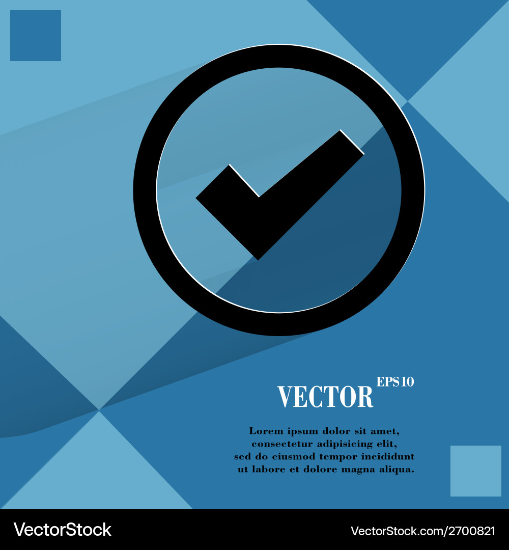 Check mark flat modern web design Vector Image