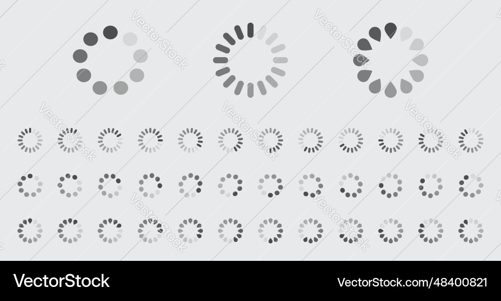 Circular Loading-Puffering-Symbole Set Circular Loading-Puffering-Symbole Set vektorbild