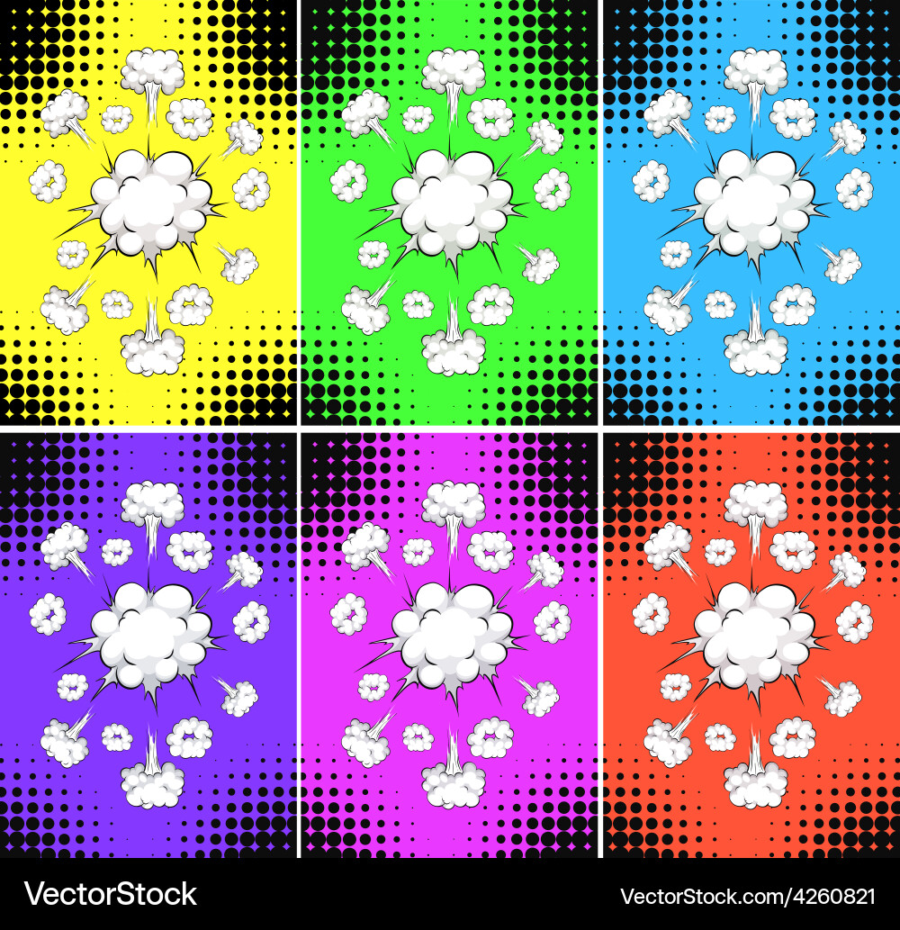 Cloud explosions Royalty Free Vector Image - VectorStock