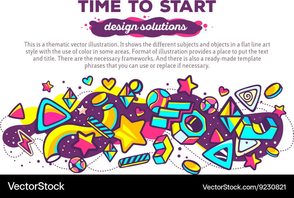 Colorful abstract composition with header vector image