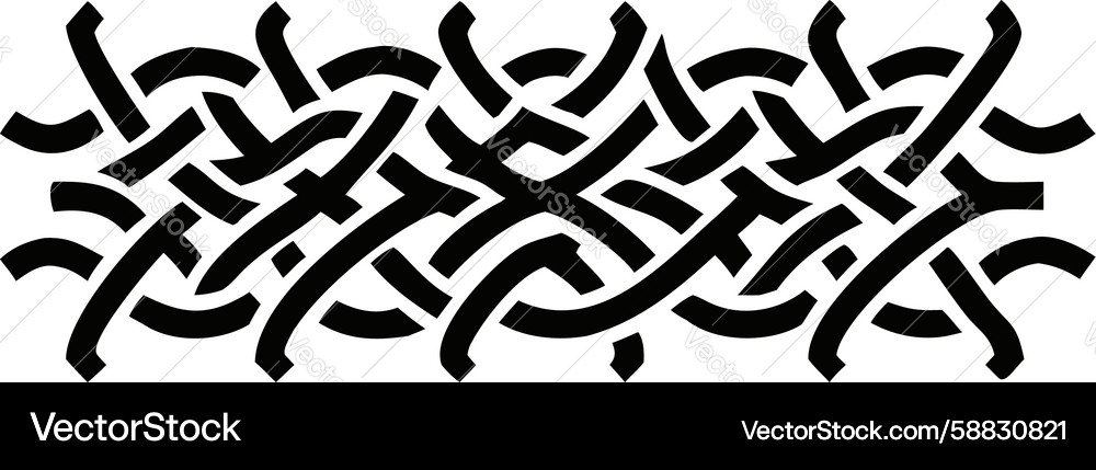 Complex black interlocking abstract pattern Vector Image