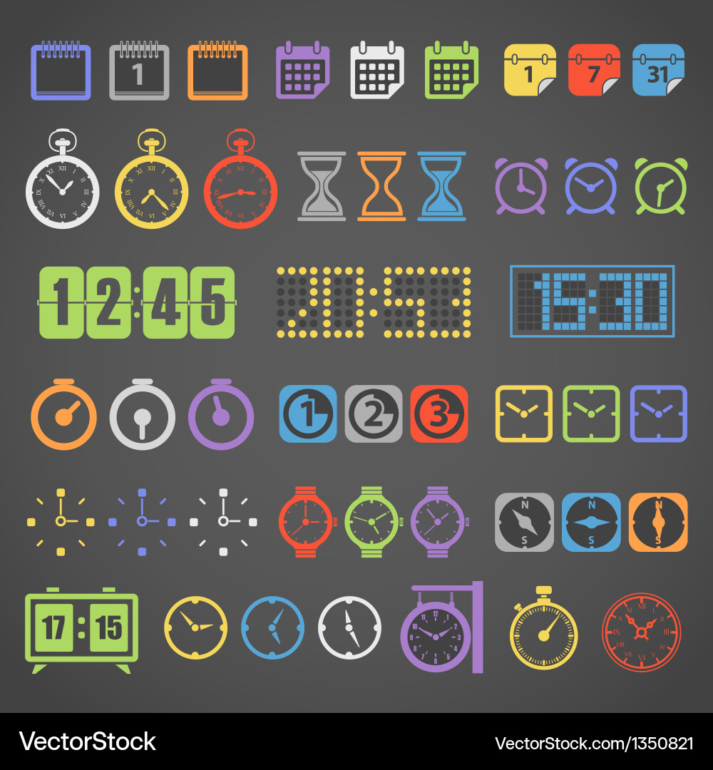 Different color measuring stuff collection vector image