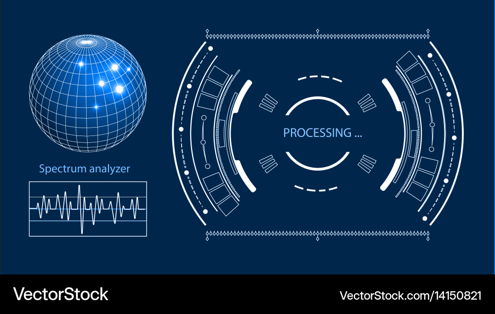Digital HUD Interface Elements vector image
