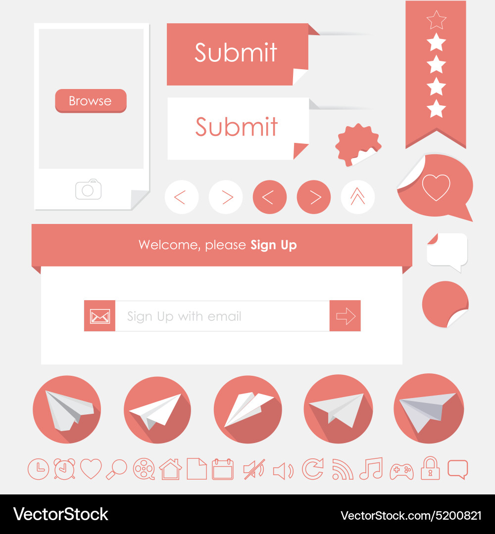Flat design trendy web elements vector image