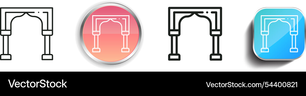 Gate icon thin linear regular and button style Vector Image