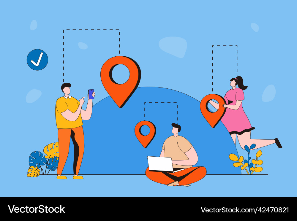 Geolocation web concept in flat 2d design Geolocation web concept in flat 2d design vector image