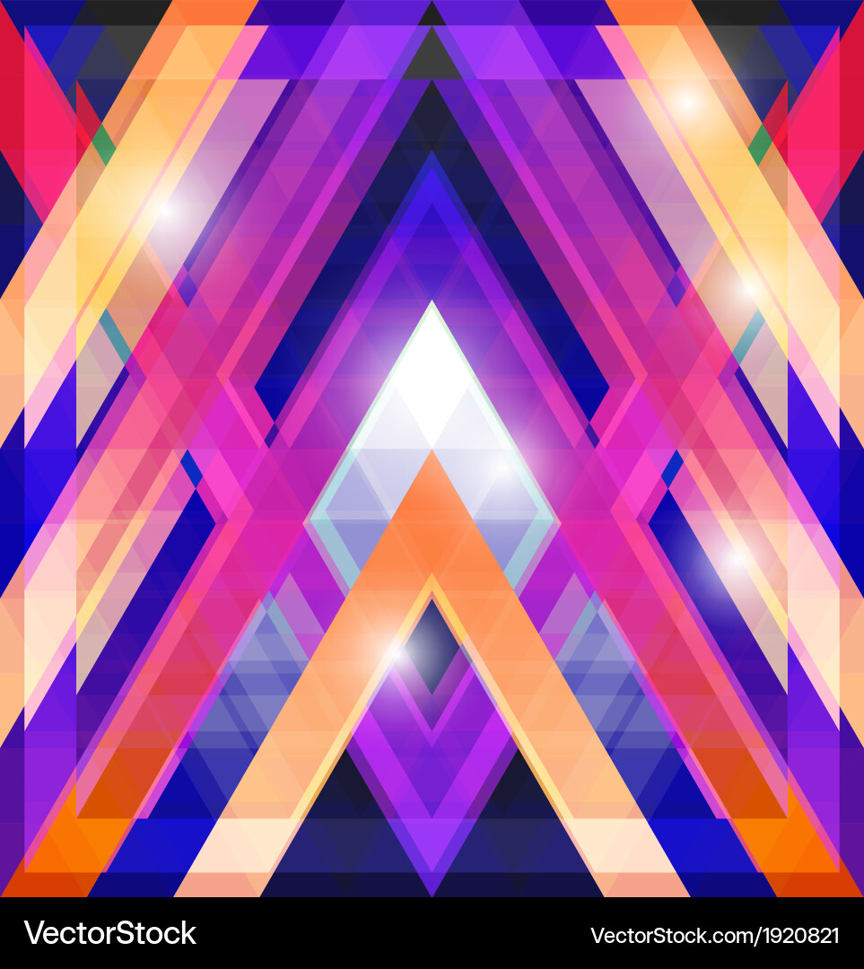 Geometric shining pattern with triangles vector image