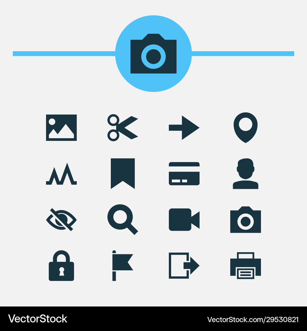 Interface icons set with lock print cut Interface icons set with lock print cut vector image