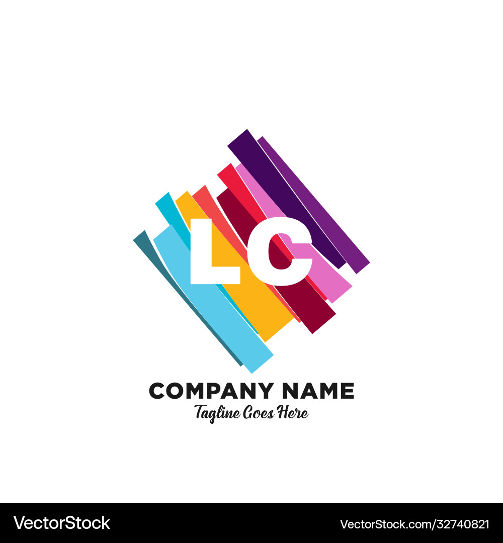 LC Initial Logo - Colorful Monogram vector image