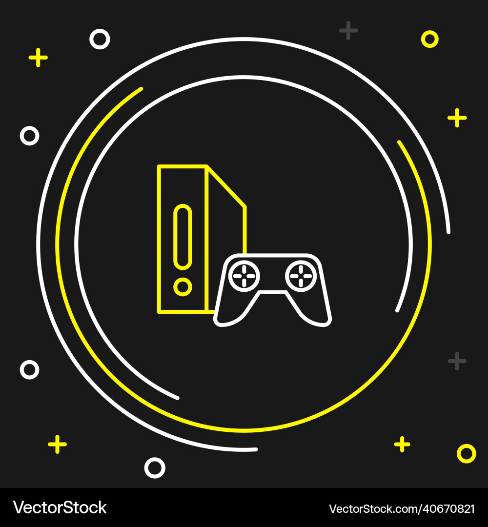 Line video game console with joystick icon Line video game console with joystick icon vector image